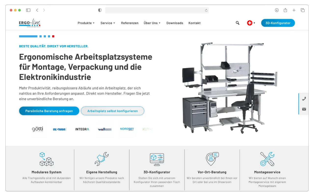 Webdesign Referenzen ERGO-line